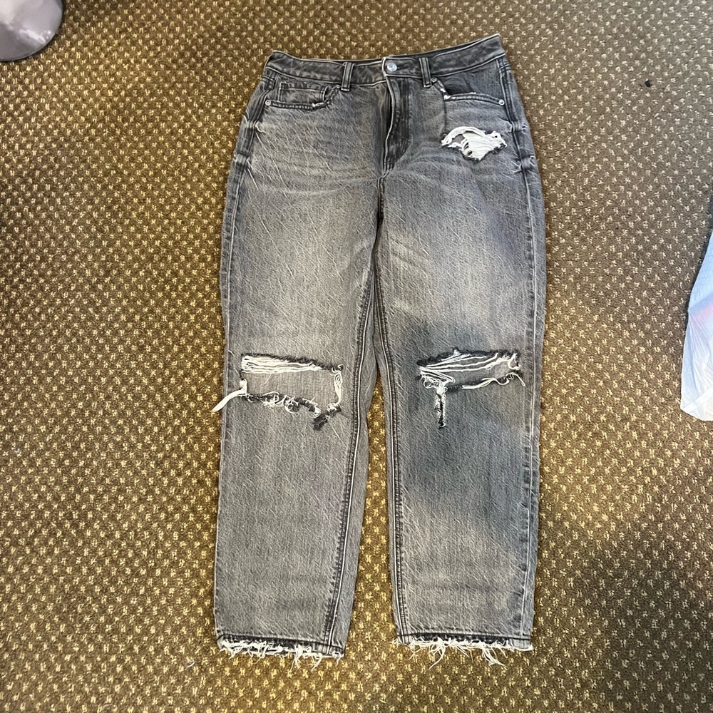 Distressed Gray Jeans